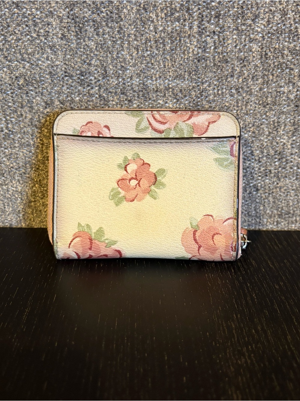 Coach Floral Zip Wallet - Pink Floral on Cream - Picture 2 of 4